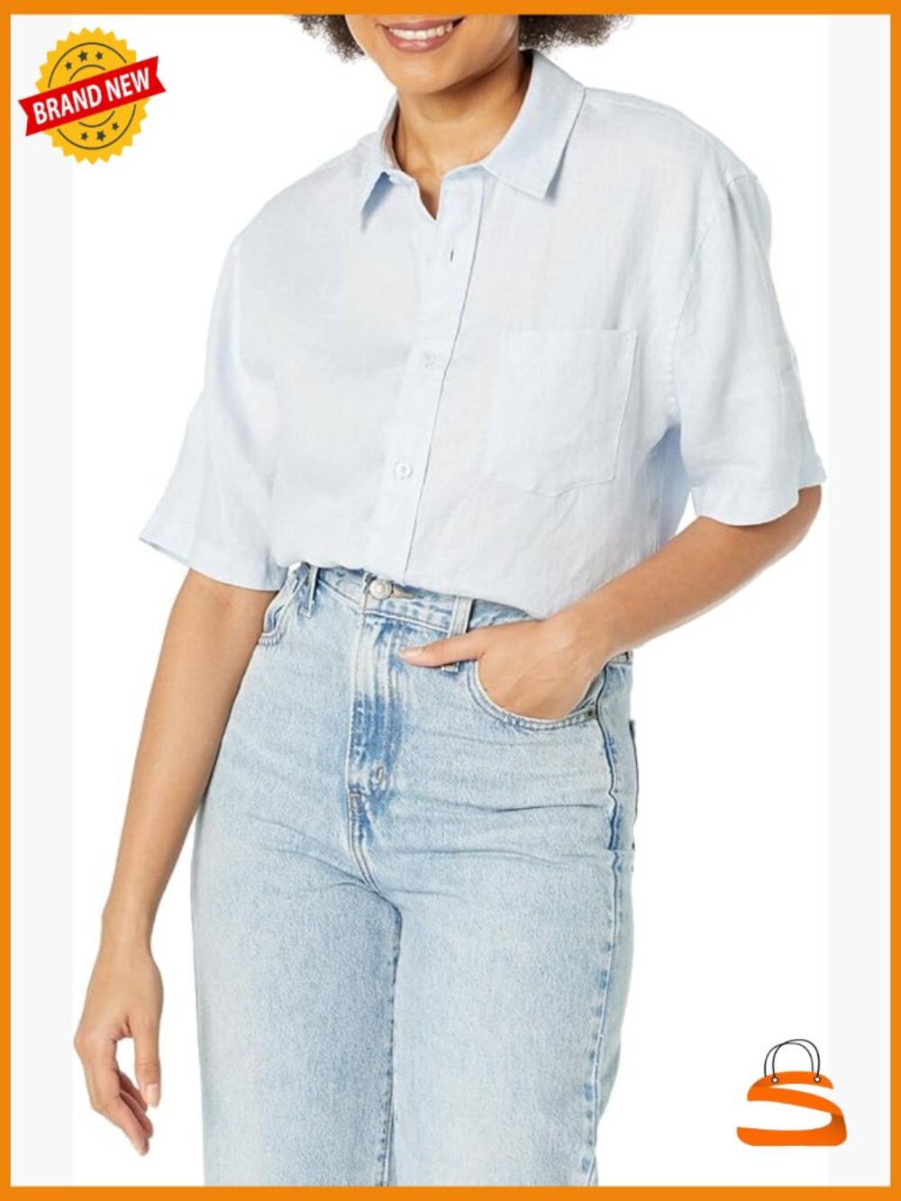 Button-Down Long Sleeve Linen Shirt - Regular Fit